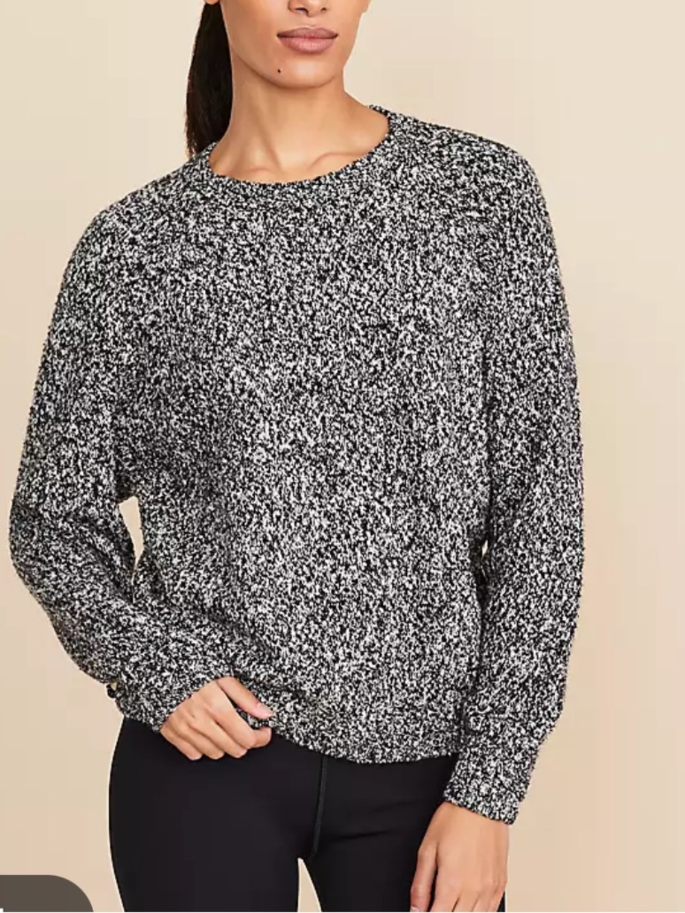 One Grey Day 100% Cashmere Cozy Women's Gray Marled Knit Oversized Sweater